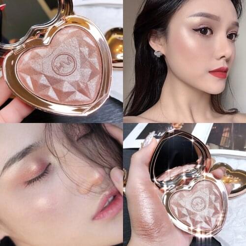 Makeup Brighten Highlighter Shimmer Glitter Heartshaped Makeup Palette Powder Base Illuminator HighLight Powder Pallete Cosmetic