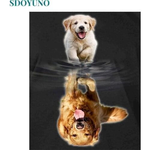 SDOYUNO DIY Paint By Numbers Dog 60x75cm Oil Painting By Numbers On Canvas Frameless Animals Number Painting Home Decor