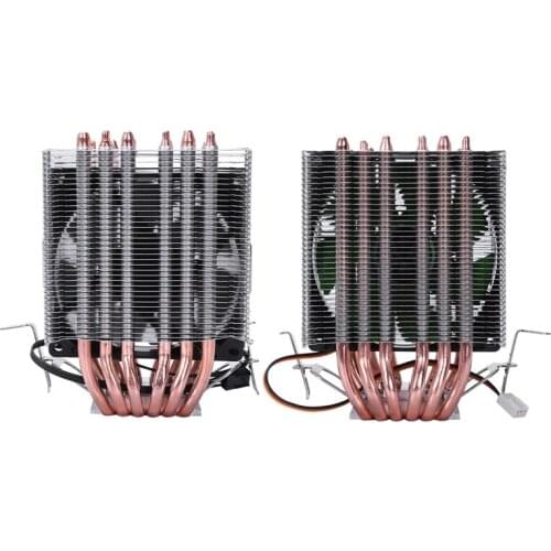 Lanshuo 6 Heat Pipe 3 Wire Without Light Single Fan Cpu Fan Radiator Cooler Heat Sink For Lga 1155/1156/1366 Cooler Heat S