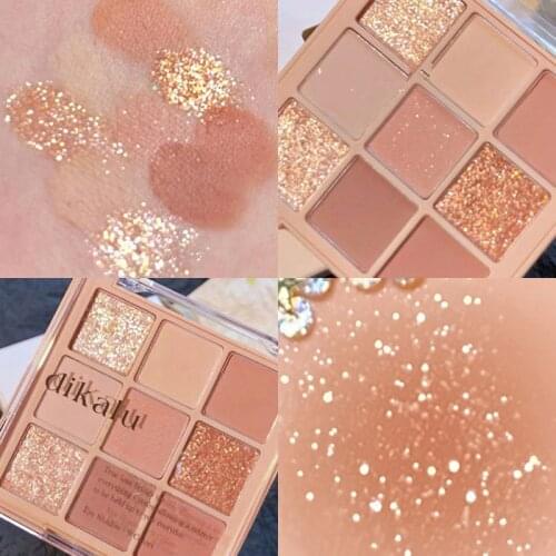 Pearlescent Matte Eyeshadow Pallete 9Colors Waterproof Glitter Natural Nude Matte Eye Shadow Long Lasting Eye Makeup Palette