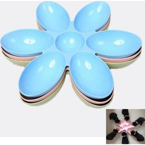 Cat Feeding Bowls 6 Connected Bowls for Small Cats Dogs Petal Shape Water Food Feeder Bowls Feeding 6 Pets Eat the Same Time