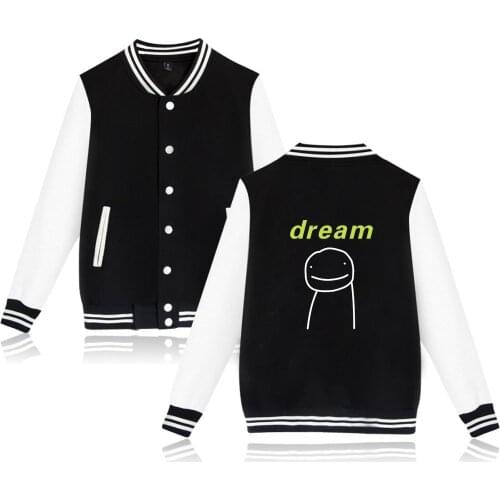 Dreamwastaken Zip Up Baseball Uniform Mens Jackets Streetwear Hip Hop Harajuku Sweatshirt Dream Smp Merch Hoodie Funny Clothes