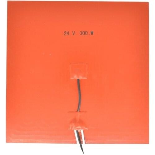 24V 250mm square silicone rubber heater pad -60 to +200°C