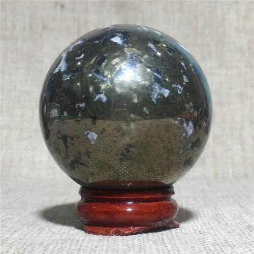 Natural Delafossite Quartz Crystal Sphere Ornament Home Decor Feng Shui Healing Yellow Mineral Stone Globe Wicca Supplies Ball