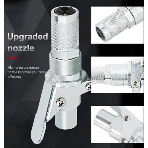 Locking clamp type high pressure grease nipple Double handle grease nipple self-locking grease nipple + grease gun hose