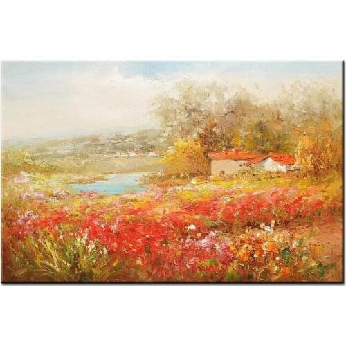 NEW 100% hand-painted oil painting high quality wall landscape pictures for living room DM-15101603