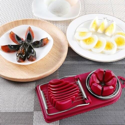Egg Slicer Stainless Steel Household Multi-functional Egg Cutting Kitchen Gadgets Useful Preserved Egg Cutting Tools Egg Slicer