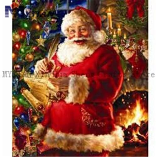 Full 5D DIY Diamond Painting Embroidery Cross Stitch Santa Claus For Christmas Gift Diamond Mosaic Needlework Home Decorations