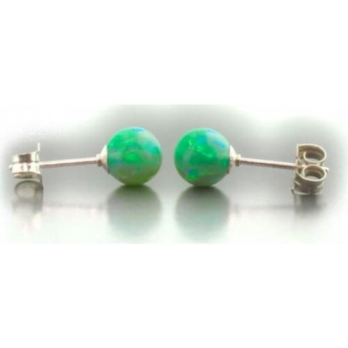 Free shipping real high quality BLULE WHITE AB purple 4mm round ball fire opal 925 silver stud earring