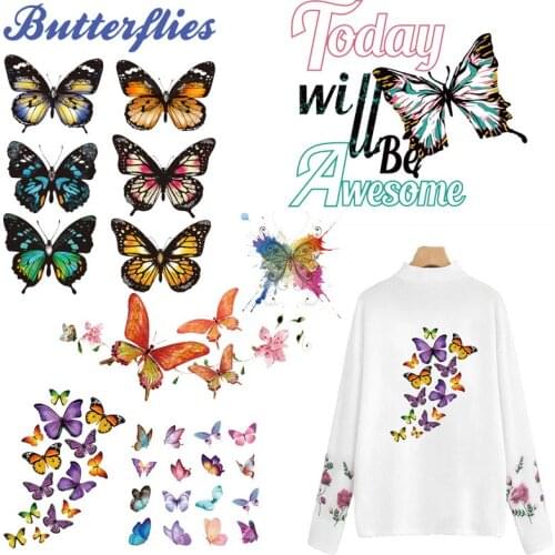 Beautiful Butterfly Heat Transfer For Clothing Iron On High Heels Washable Transfers For Clothes Stickers Thermo For DIY T-shirt