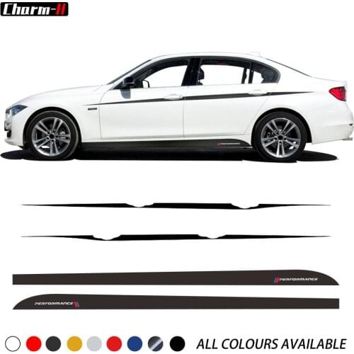 Car Styling M Performance Accent Side Stripes Decals Film Vinyl Side Skirt Waistline Stickers for BMW F30 F31 3 Series Sport