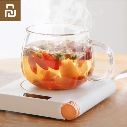 Youpin portable constant temperature smart heating coaster USB plug-in digital display 55 degree heating coaster Smart reminder