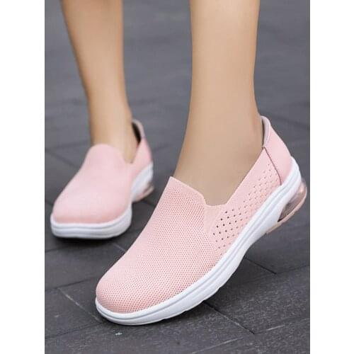 Women Flat Platform Shoes Mesh Breathable Casual shoes Slip On Shallow Fashion Lady Ballet Big Size Sport Shoes
