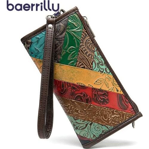 2020 Ladies Wallet With Cell Phone Pocket Rfid Blocking Wallet Genuine Leather Women Long Clutch Bags Purses And Handbags Luxury