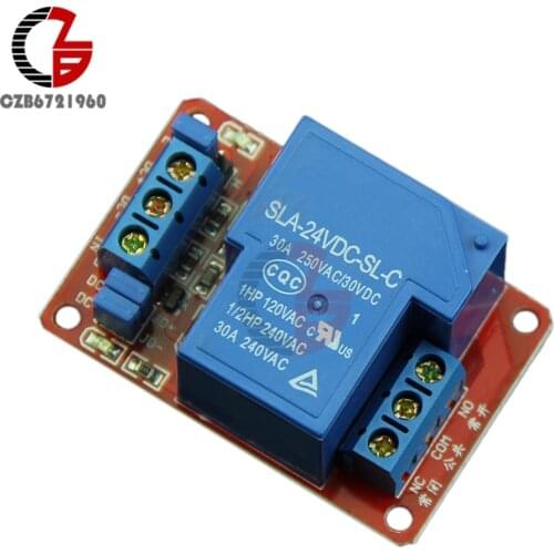 1 Channel 30A 24V Relay Module Board With Optocoupler High/Low Level Triger