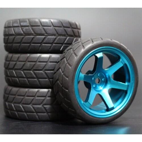 1Set 4Pcs HSP HPI Racing Tires Tyre Metal Wheel Rim 4Pcs For RC 1/10 On-Road Car HSP 94123/94103/94122 D4/D3 FW06 110B