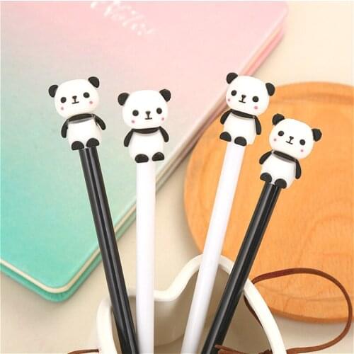 1pcs 0.5mm Cute Chinese Panda Gel Pen Black Ink for Pens Kawaii Ballpen School Canetas Gift Office Planner Stationery