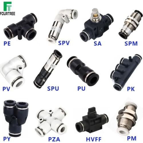 1Pcs Quick Pneumatic Fittings 4/6/8/10/12/14/16mm Compressor Accessories Air Pipe and Connectors Tube Connect Parts High Quality