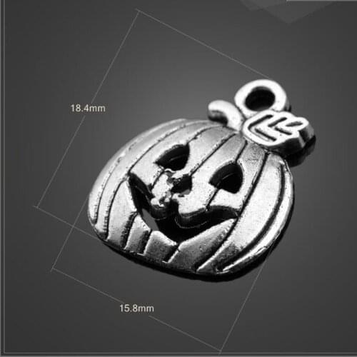 High Quality 10 Pieces/Lot 18.4mm*15.8mm DIY Accessories Antique Silver plated Halloween Pumpkin Charms For Diy Jewelry Making