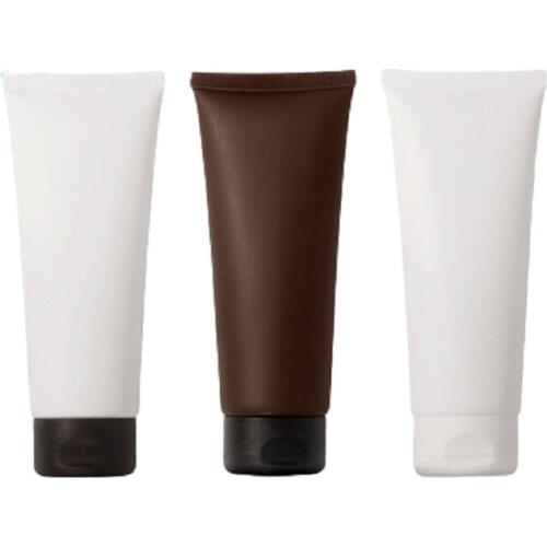 100ML 100G Facial Cleanser Hand Cream Squeeze Tube Matte White Brown PE Soft Bottle Skin Care Refillable Lotion Squeeze Tube