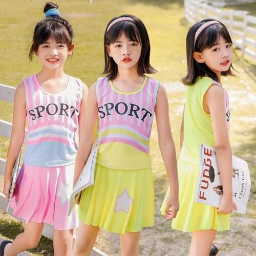 2021 New Fashion Female Middle School Childrens Swimsuit 9-12 Years Old Student Sports and Leisure Two-piece One-piece Swimsuit