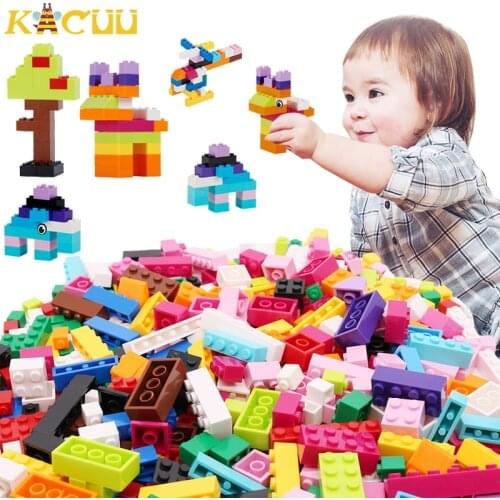 250-1750PCS Bulk Building Blocks Compatible All Brand Children DIY Construction Block City Figures Bricks Educational Toys Gift