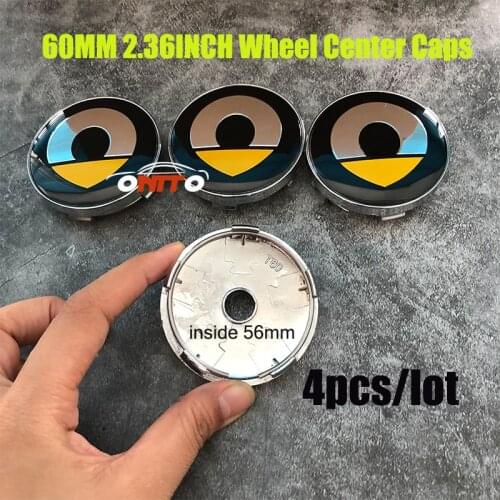 4pcs 60mm Chrome Base Car embelm badge Car Wheel covers Auto Wheel Hub Cap For Smart 2013 2014 2015 2016 Logo
