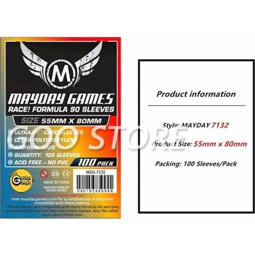 5 packs/lot MAYDAY Card Sleeve 7132 for 55*80mm cards protector clear pack case Board Games Sleeves