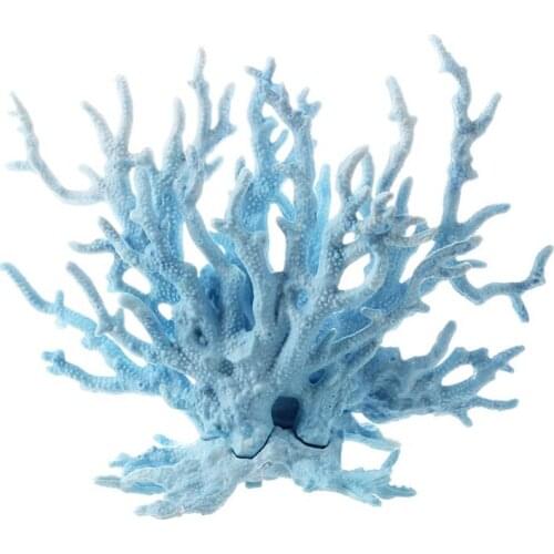 Aquarium Fish Tank Light Blue Artificial Plastic Coral Decor