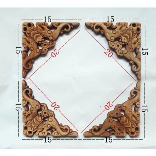 Dongyang wood carving Pendant camphor wood carving bat corner flower solid wood ceiling home decoration triangle