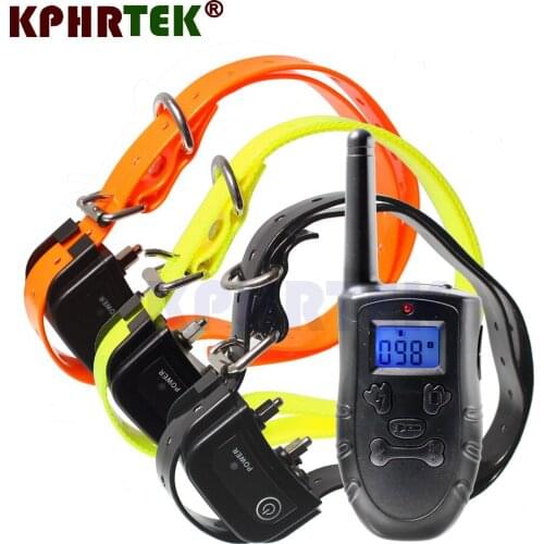 New High Quality Remote Electronic Dog Training Collars With LCD Display With Shock Vibration Beeper Light 4in1 for 3 Dogs 27G9