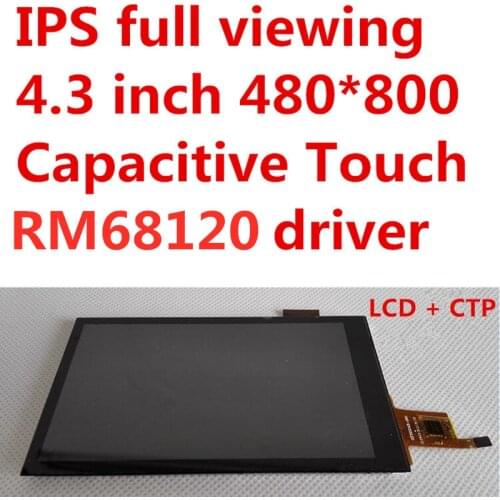 Capacitive 4.3 inch Module IPS screen TFT LCD capacitance touch panel display 480x800 resolution NT35510 controller MCU 8080