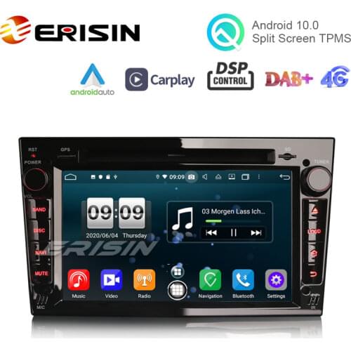 Erisin ES8760PB 7" DSP Android 10.0 Car DVD CarPlay & Auto GPS 4G DAB+ for Opel Vauxhall Vivaro Astra Corsa Zafira