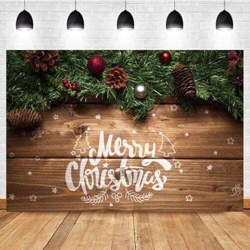 Laeacco Merry Christmas Pine Nuts Branches Birthday Custom Photography Backdrop Photographic Photo Background For Photo Studio