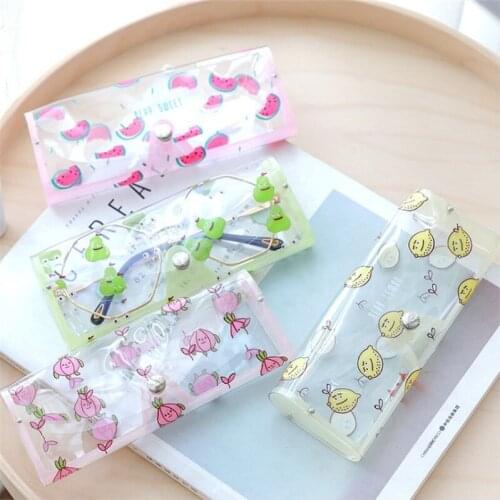 Cartoon Cute Travel Women Transparent PVC Eye Glasses Box Bag Case Protection Carry Box Holder Container Eyewear Accessories
