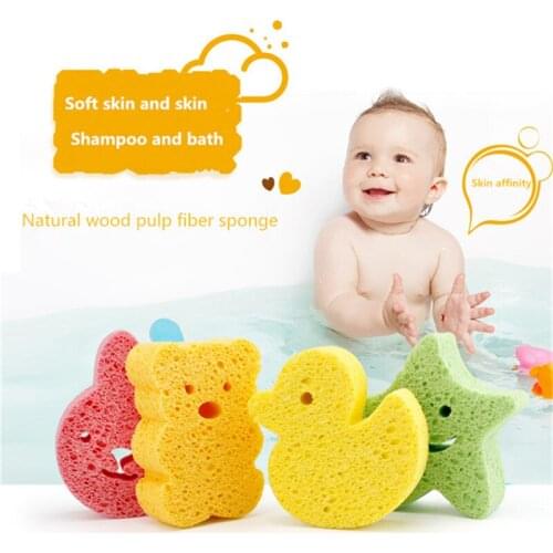 1PC New Baby Bath Sponge Infant Shower Cotton Scrub Body Bath Brushes Soft Cleaning Spa Sponge For Baby