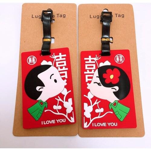 IVYYE 1PCS couple lover Anime Luggage Tag Bag Accessories Suitcase ID Address Portable Tags Holder Baggage Travel Labels New