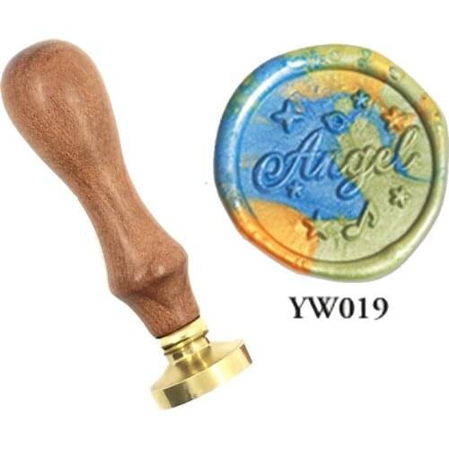 Exquisite Paint Wax Stamp Angel brass stamp wood handle,DIY Ancient Seal Retro Stamp,Personalized Wax Seal High Quality08