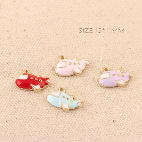 Drop Oil Charms 10pcs/pack Metal Plan Floating Enamel Alloy Floating Pendant fit Bracelet Necklace Jewelry Accessories