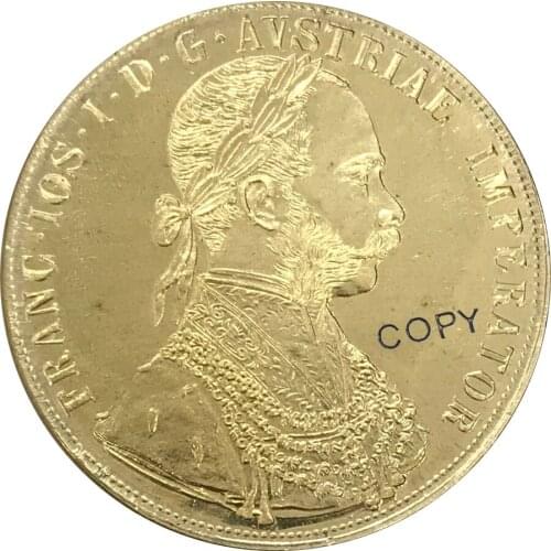 1907 Austria Habsburg 4 Ducats Franz Joseph I Gold Coin Brass Collectibles Copy Coin