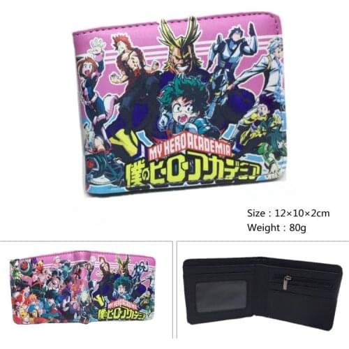 Anime My Hero Academia Wallet Mens Cartoon Short Purse Women Pocket Card Holder Bi-Fold Purse for Young