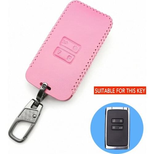 Hot Sale Leather Car Key Case Protector Shield Cover Keyless Entry Remote Fob for Renault Koleos Megane Scenic Kadjar Sandero