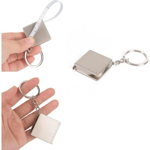 Metal Tape Measure Keychain Portable Keyring Ruler Multifunction Decoration Gift