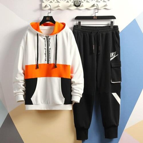 Fashion Mens Sportswear Fashion Tracksuit 2020 New Two Pieces Set Suits For Spring Autumn