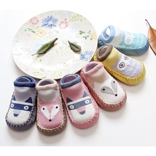 Unisex Baby Boys Girls fox socks Infant Crib Warm Shoes Prewalkers Cuffs Cartoon floor Socks New toddler clothing accessories