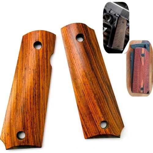 2020 new 1 Pair Natural CocoBolo Wood Non-slip Patches DIY Metarial Handle Scales for 1911 Grips Models