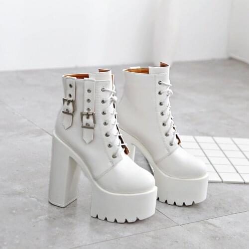 New European and American high heels with thick-soled openwork summer boots nightclub punk high heels