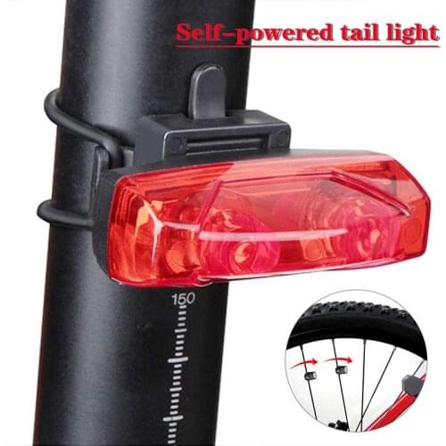 New Bicycle Induction Taillights Outdoor Power Generate Bike Tail Light Bike Warning Lamp Magnetic Self-Powered Taillight