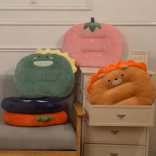 30CM Super Soft Square Plush High Quality Dinosaur Lion Strawberry Stuffed Animals Fruits Cushion Chair Sofa Pillow For Children