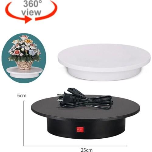 25cm 360 Degree Electric Auto-Rotation Photography Turntable Display Stand For Product DisplayTurntable with 5 Background